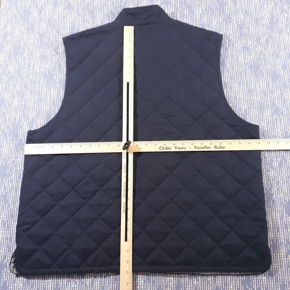 Orvis Quilted Vest Mens XL Blue Puffer Argyle Full Zip Outdoor Heritage - Picture 8 of 11